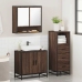 Set de muebles baño 3 pzas madera contrachapada roble marrón