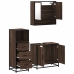 Set de muebles baño 3 pzas madera contrachapada roble marrón