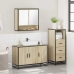 Set de muebles de baño 3 pzas madera contrachapada roble Sonoma