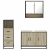 Set de muebles de baño 3 pzas madera contrachapada roble Sonoma