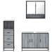 Set de muebles de baño 3 pzas madera contrachapada gris sonoma