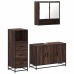 Set de muebles baño 3 pzas madera contrachapada roble marrón