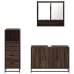 Set de muebles baño 3 pzas madera contrachapada roble marrón