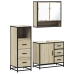 Set de muebles de baño 3 pzas madera contrachapada roble Sonoma