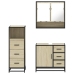 Set de muebles de baño 3 pzas madera contrachapada roble Sonoma