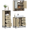 Set de muebles de baño 3 pzas madera contrachapada roble Sonoma