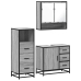 Set de muebles de baño 3 pzas madera contrachapada gris sonoma