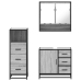 Set de muebles de baño 3 pzas madera contrachapada gris sonoma