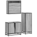 Set de muebles de baño 3 pzas madera contrachapada gris sonoma