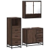 Set de muebles baño 3 pzas madera contrachapada roble marrón