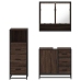 Set de muebles baño 3 pzas madera contrachapada roble marrón