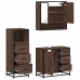 Set de muebles baño 3 pzas madera contrachapada roble marrón