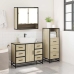 Set de muebles de baño 3 pzas madera contrachapada roble Sonoma