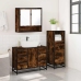 Set de muebles baño 3 pzas madera contrachapada roble ahumado