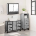 Set de muebles de baño 3 pzas madera contrachapada gris sonoma