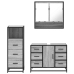 Set de muebles de baño 3 pzas madera contrachapada gris sonoma