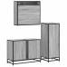 Set de muebles de baño 3 pzas madera contrachapada gris sonoma