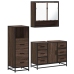 Set de muebles baño 3 pzas madera contrachapada roble marrón