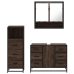 Set de muebles baño 3 pzas madera contrachapada roble marrón