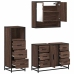 Set de muebles baño 3 pzas madera contrachapada roble marrón