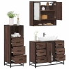 Set de muebles baño 3 pzas madera contrachapada roble marrón