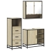 Set de muebles de baño 3 pzas madera contrachapada roble Sonoma