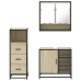 Set de muebles de baño 3 pzas madera contrachapada roble Sonoma