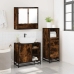 Set de muebles baño 3 pzas madera contrachapada roble ahumado