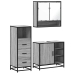 Set de muebles de baño 3 pzas madera contrachapada gris sonoma