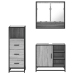 Set de muebles de baño 3 pzas madera contrachapada gris sonoma