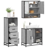 Set de muebles de baño 3 pzas madera contrachapada gris sonoma