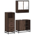 Set de muebles baño 3 pzas madera contrachapada roble marrón