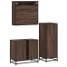 Set de muebles baño 3 pzas madera contrachapada roble marrón