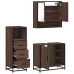 Set de muebles baño 3 pzas madera contrachapada roble marrón