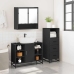 Juego de muebles de baño 3 pzas madera contrachapada negro