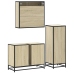 Set de muebles de baño 3 pzas madera contrachapada roble Sonoma