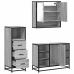 Set de muebles de baño 3 pzas madera contrachapada gris sonoma