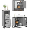 Set de muebles de baño 3 pzas madera contrachapada gris sonoma