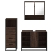 Set de muebles baño 3 pzas madera contrachapada roble marrón