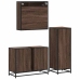 Set de muebles baño 3 pzas madera contrachapada roble marrón