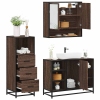 Set de muebles baño 3 pzas madera contrachapada roble marrón