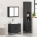 Juego de muebles de baño 3 pzas madera contrachapada negro