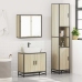 Set de muebles de baño 3 pzas madera contrachapada roble Sonoma