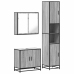 Set de muebles de baño 3 pzas madera contrachapada gris sonoma