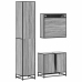 Set de muebles de baño 3 pzas madera contrachapada gris sonoma