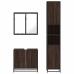 Set de muebles baño 3 pzas madera contrachapada roble marrón