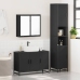 Juego de muebles de baño 3 pzas madera contrachapada negro