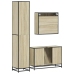 Set de muebles de baño 3 pzas madera contrachapada roble Sonoma