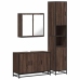 Set de muebles baño 3 pzas madera contrachapada roble marrón