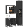 Juego de muebles de baño 3 pzas madera contrachapada negro